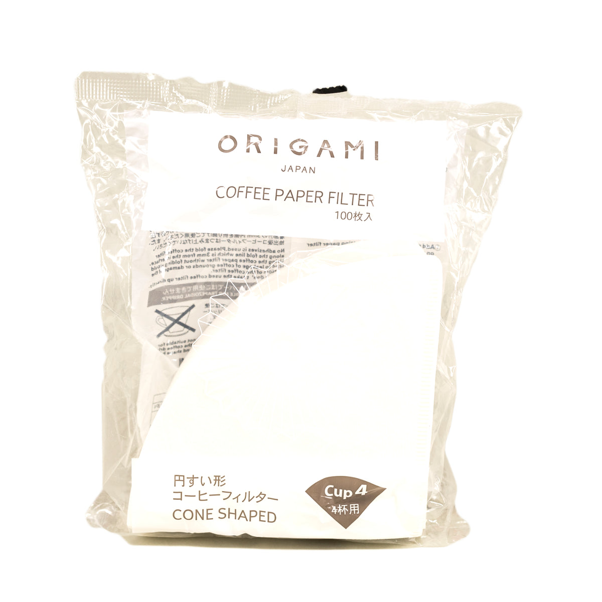 ORIGAMI Paper Filter - Cone - Cup 4 - 100 count